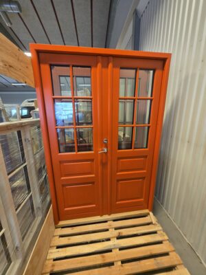 parytterdörr med spröjs brandgul 14 21